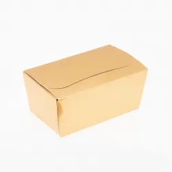 750g Fold Flat Ballotin; Shiny Gold